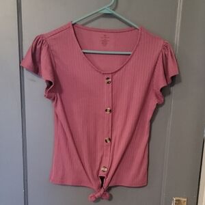 One Step Ahead Pink Button-Down Blouse